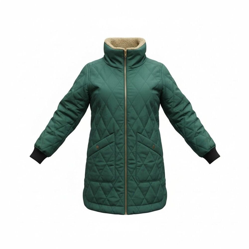 Weatherproof Vintage Quilted Sherpa Lined Jacket Green Size XL